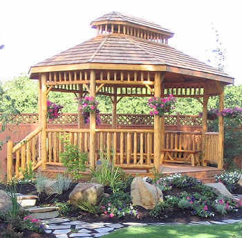 Log Oval Gazebo #4